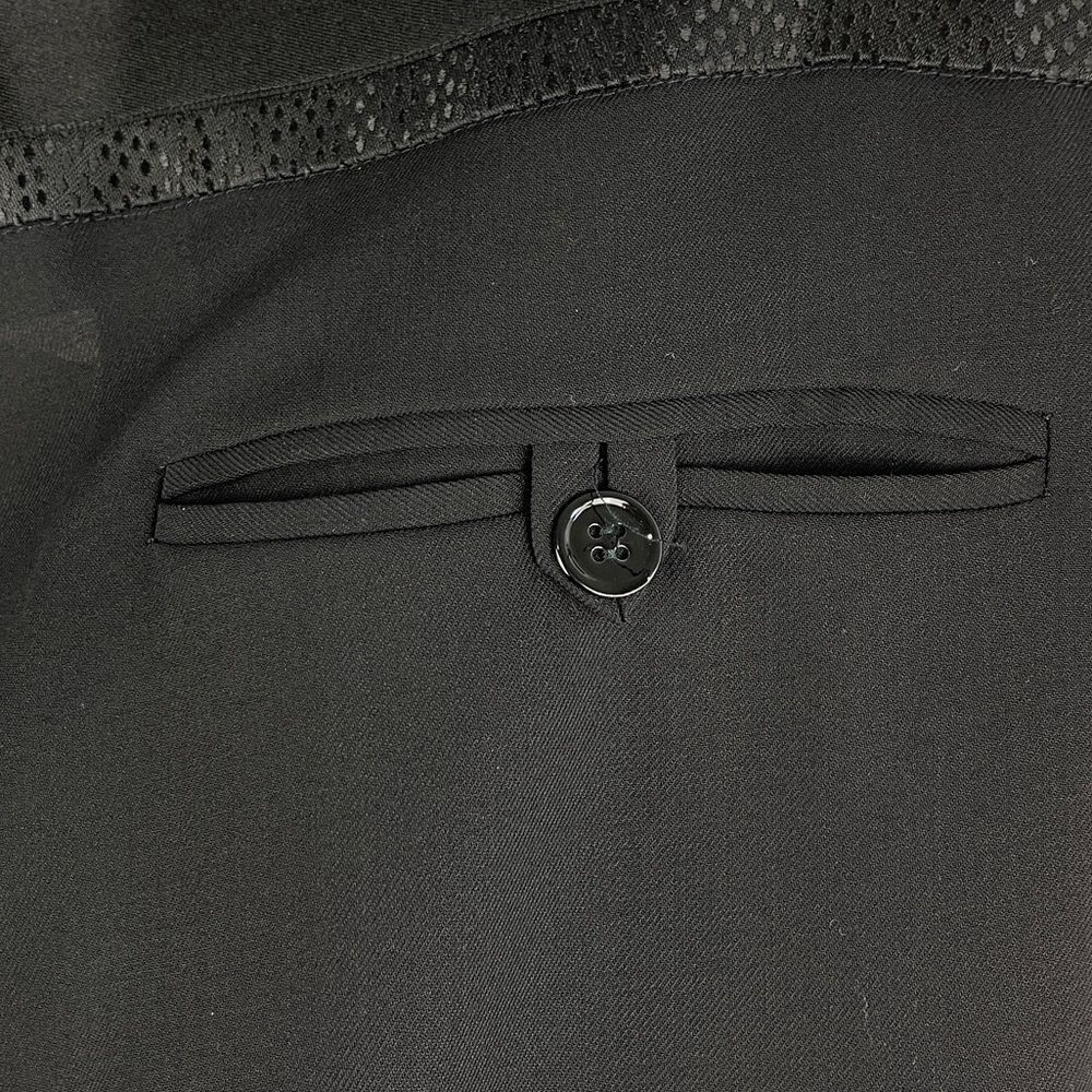 Balenciaga. Paris  black trousers with navy dotted waist trim - Picture 7 of 8